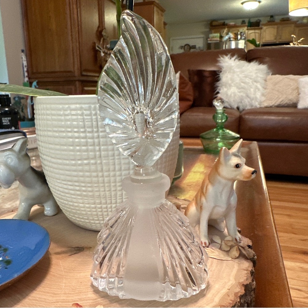 Vintage Irving Rice crystal perfume bottle 6”
